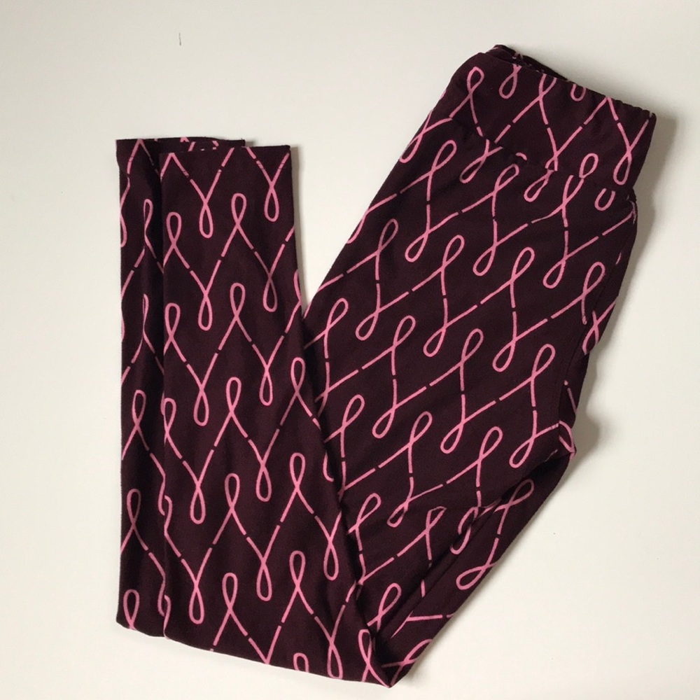 LuLaRoe Breast Cancer Awareness Leggings One Size